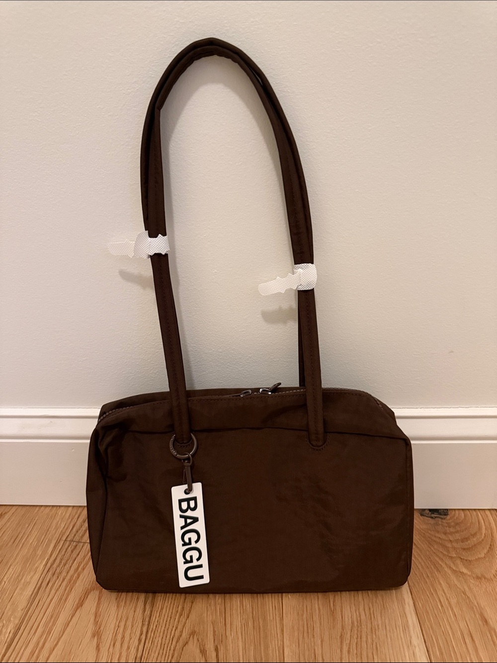 BAGGU Brown Nylon Shoulder Bag